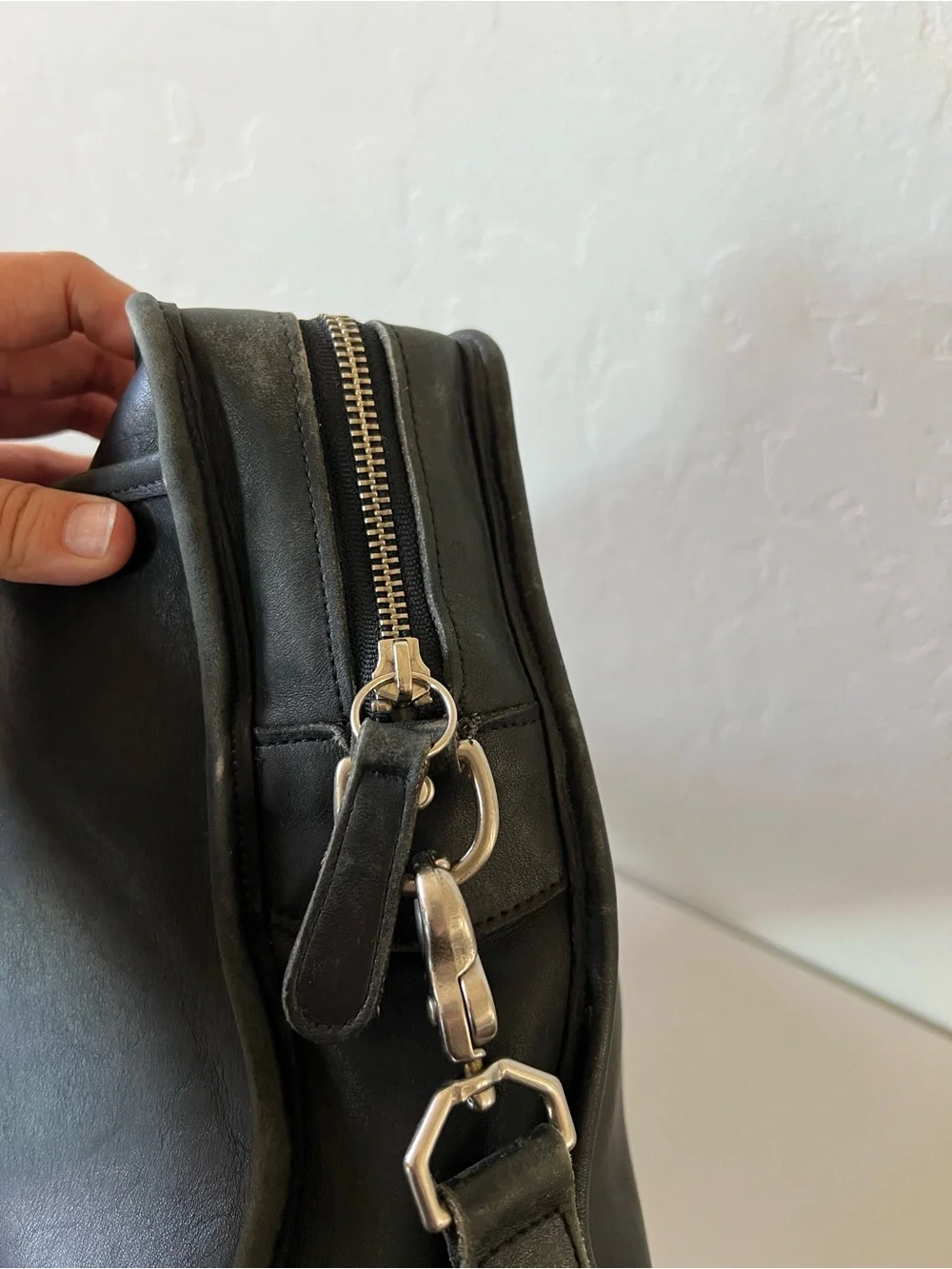 Coach Vintage Bonnie Cashin Black Leather Briefcase Laptop bag 1990